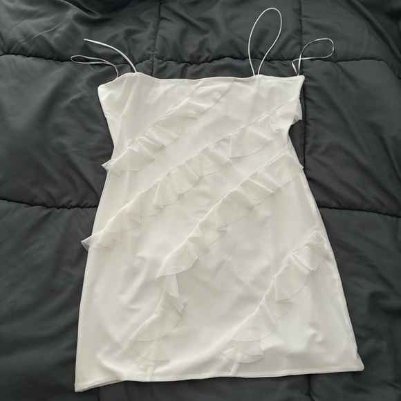 Princess Polly White Ruffle Mini Dress - Picture 2 of 4